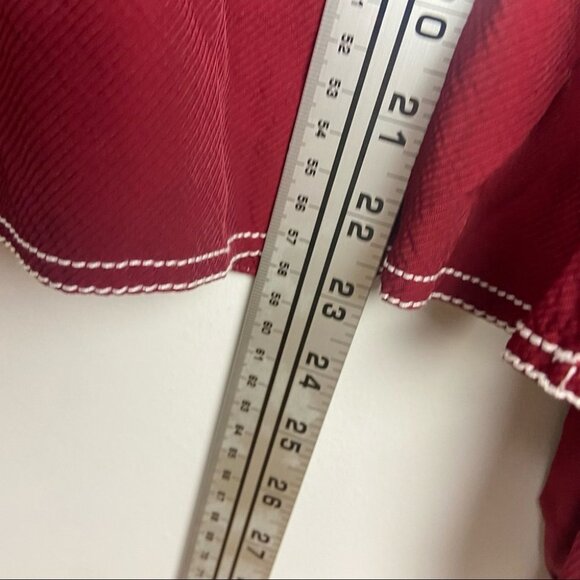 Revolve Tularosa Heather Blouse Burgundy Red Ruffle Womens Size Small Bohemian S - Picture 14 of 15